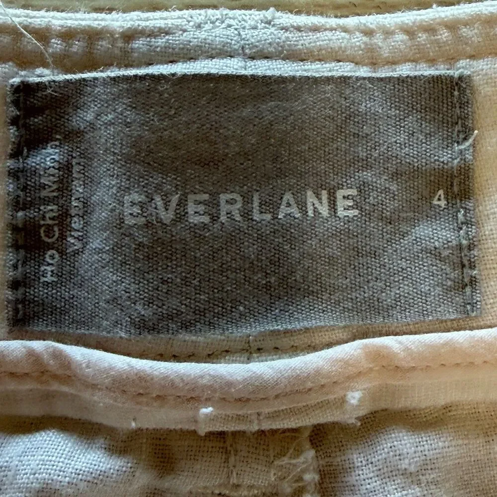 Everlane The Linen Way-High Drape Pant 100% Linen Wide Leg Ivory Size 4